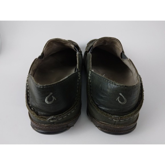 Olukai Moloa Dark Brown Leather Slip On Shoe Mens Size US 9 EUR 42 - Picture 6 of 9